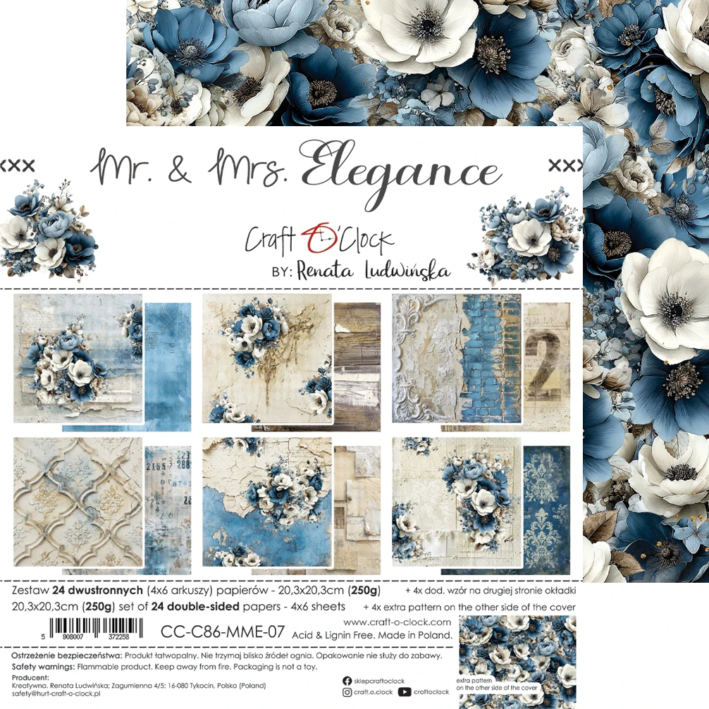 CC-C86-MME-07 PRZEDSPRZEDAŻ *MR. & MRS. ELEGANCE - zestaw papierów 20,3x20,3cm-wysyłka po 17 lipca 2026r.