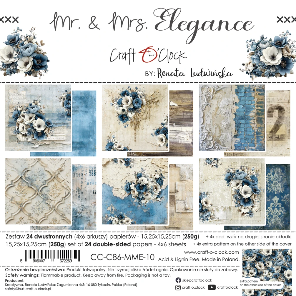 CC-C86-MME-10 PRZEDSPRZEDAŻ *MR. & MRS. ELEGANCE - zestaw papierów 15,25x15,25cm-wysyłka po 17 lipca 2026r.