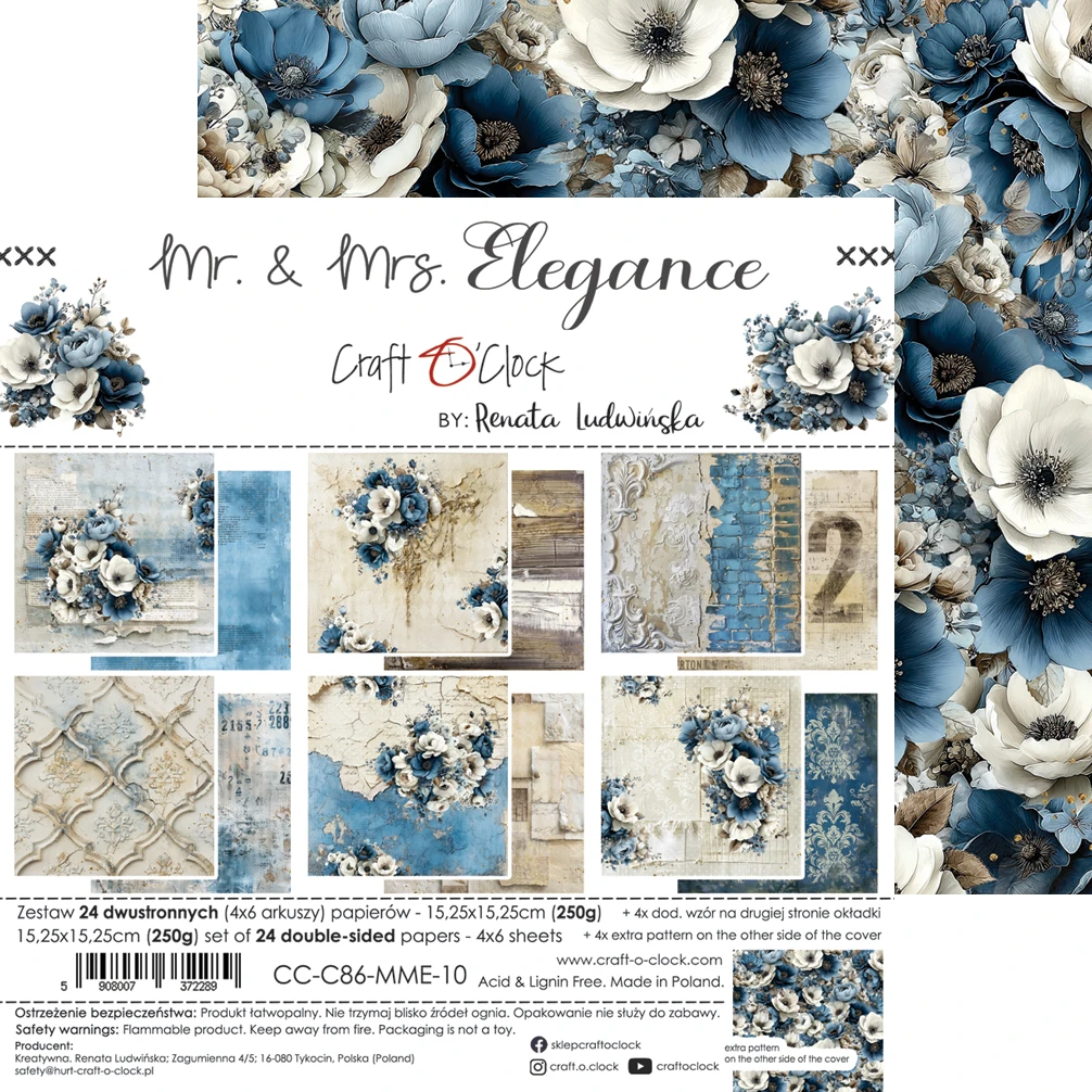 CC-C86-MME-10 PRZEDSPRZEDAŻ *MR. & MRS. ELEGANCE - zestaw papierów 15,25x15,25cm-wysyłka po 17 lipca 2026r.