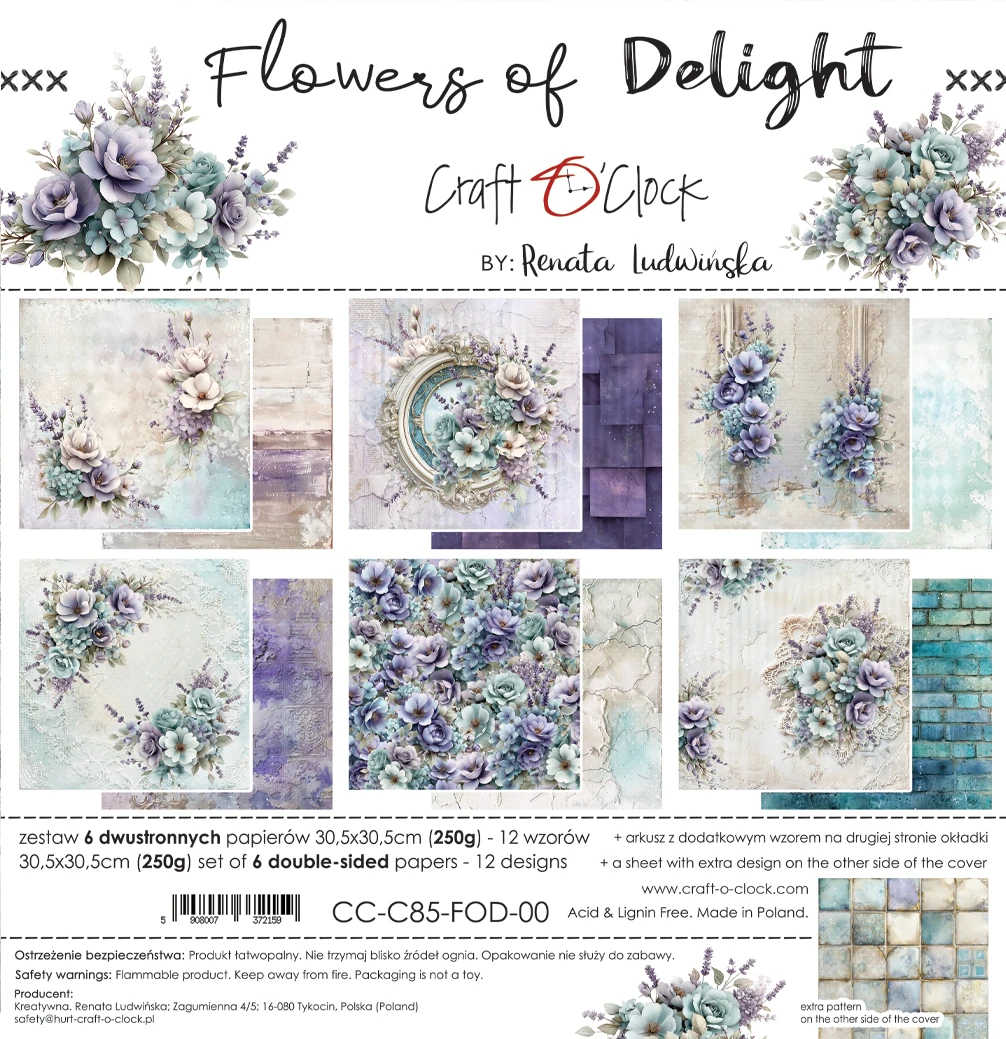 CC-C85-FOD-00 PRZEDSPRZEDAŻ *FLOWERS OF DELIGHT - zestaw papierów 30,5x30,5cm-wysyłka po 17 lipca 2026r.