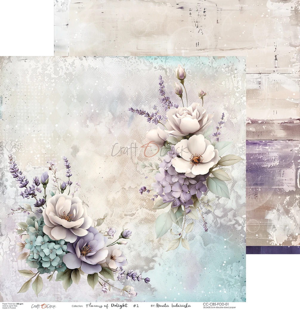 CC-C85-FOD-00 PRZEDSPRZEDAŻ *FLOWERS OF DELIGHT - zestaw papierów 30,5x30,5cm-wysyłka po 17 lipca 2026r.