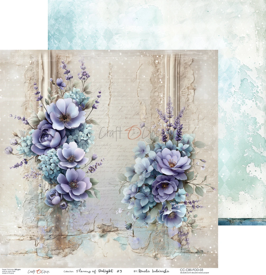 CC-C85-FOD-00 PRZEDSPRZEDAŻ *FLOWERS OF DELIGHT - zestaw papierów 30,5x30,5cm-wysyłka po 17 lipca 2026r.