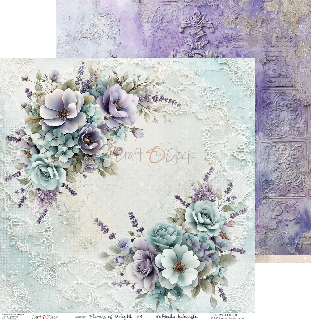 CC-C85-FOD-00 PRZEDSPRZEDAŻ *FLOWERS OF DELIGHT - zestaw papierów 30,5x30,5cm-wysyłka po 17 lipca 2026r.
