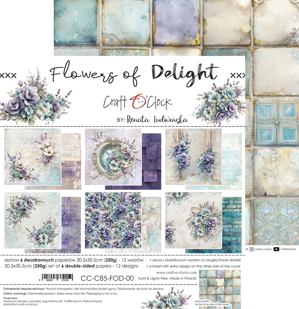 CC-C85-FOD-00 PRZEDSPRZEDAŻ *FLOWERS OF DELIGHT - zestaw papierów 30,5x30,5cm-wysyłka po 17 lipca 2026r.