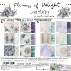 CC-C85-FOD-09 PRZEDSPRZEDAŻ *FLOWERS OF DELIGHT - zestaw papierów 20,3x20,3cm - MIX-wysyłka po 17 lipca 2026r.