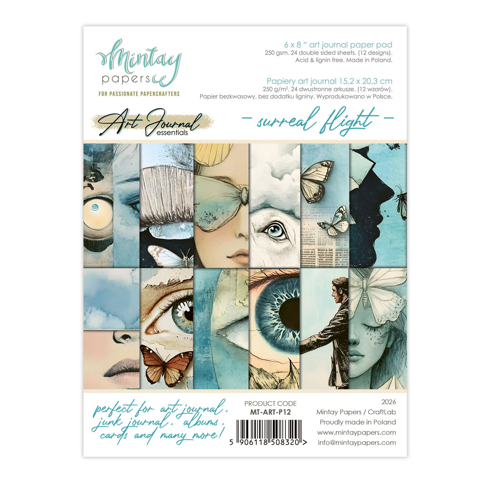 MT-ART-P12 PRZEDSPRZEDAŻ *Zestaw Papierów Art Journal -Surreal Flight -wysyłka po 25 lipca 2026r.
