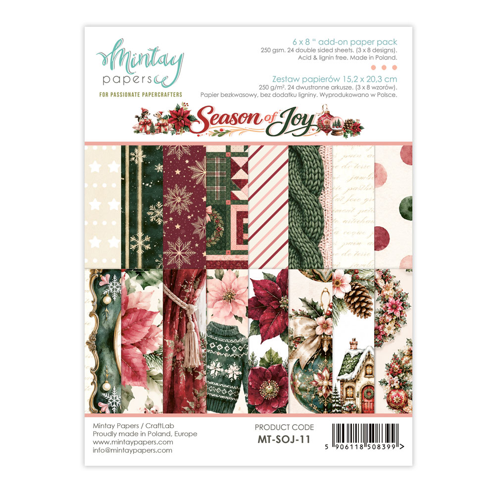 MT-SOJ-11 PRZEDSPRZEDAŻ *Season of Joy MINTAY PAPERS - Zestaw uzupełniający - 15,2 x 20,3 cm-wysyłka po 25 lipca 2026r.