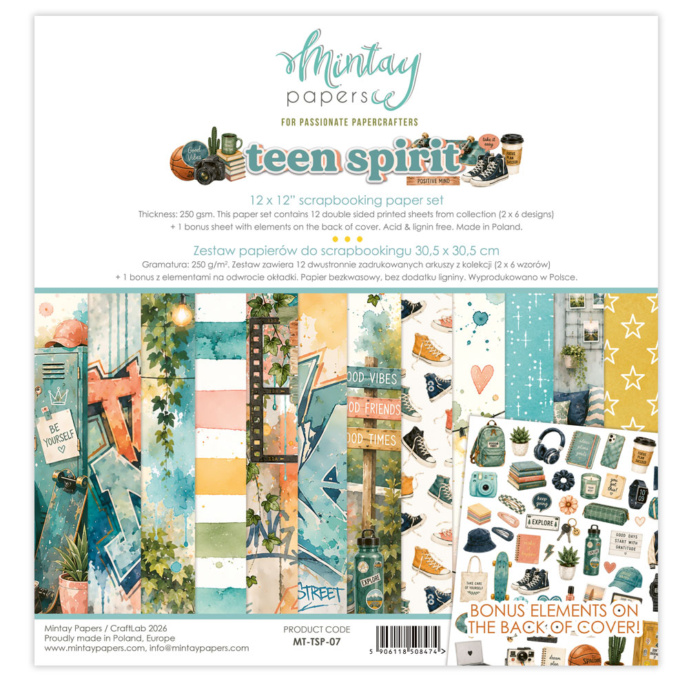 MT-TSP-07 PRZEDSPRZEDAŻ *Teen Spirit Zestaw MINTAY PAPERS 30,5x30,5cm-wysyłka po 25 lipca 2026r.