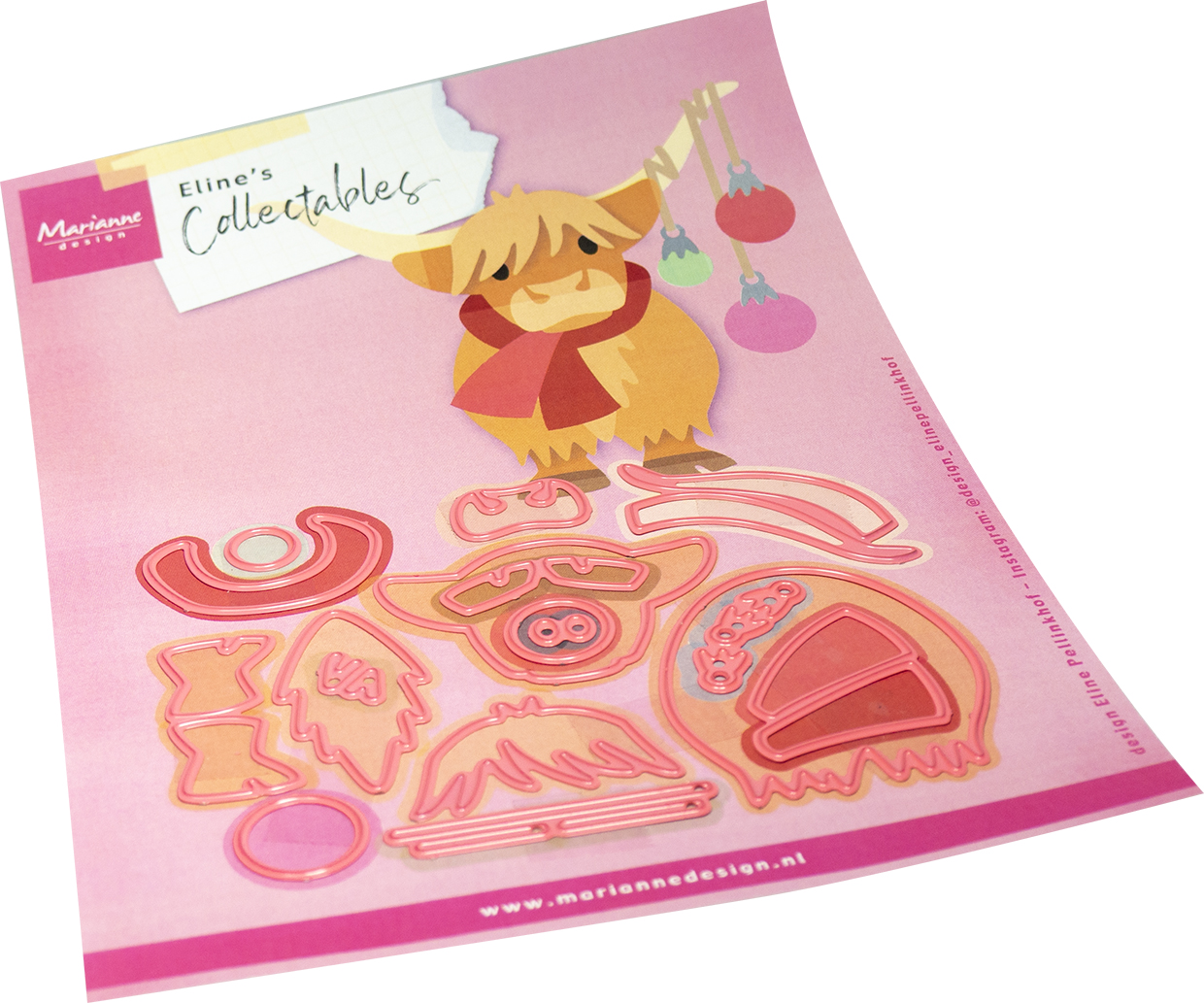 COL1593 Wykrojniki Marianne Design Collectable -Eline's Scottish Highlander - szkocka krowa