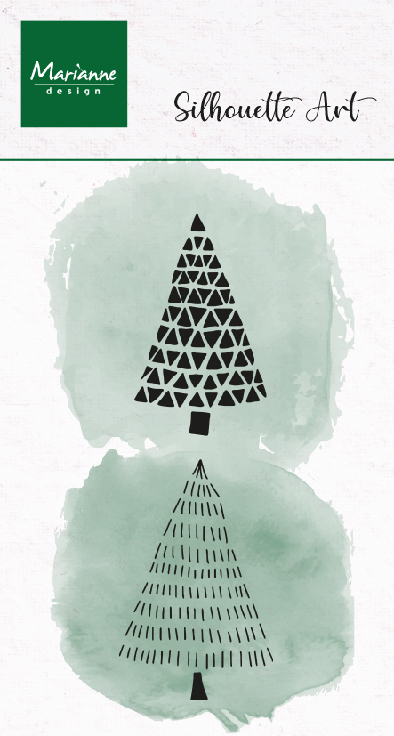 CS1202 Stemple silikonowe - Silhouette Art - Merry Trees- choinki 2 szt