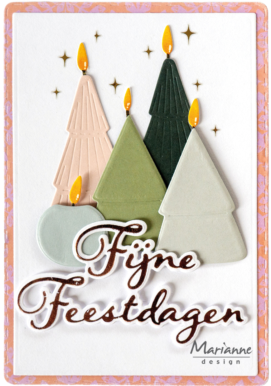 LR0963 Wykrojnik Marianne Design - Creatable -Christmas candles-świąteczne świece choinki