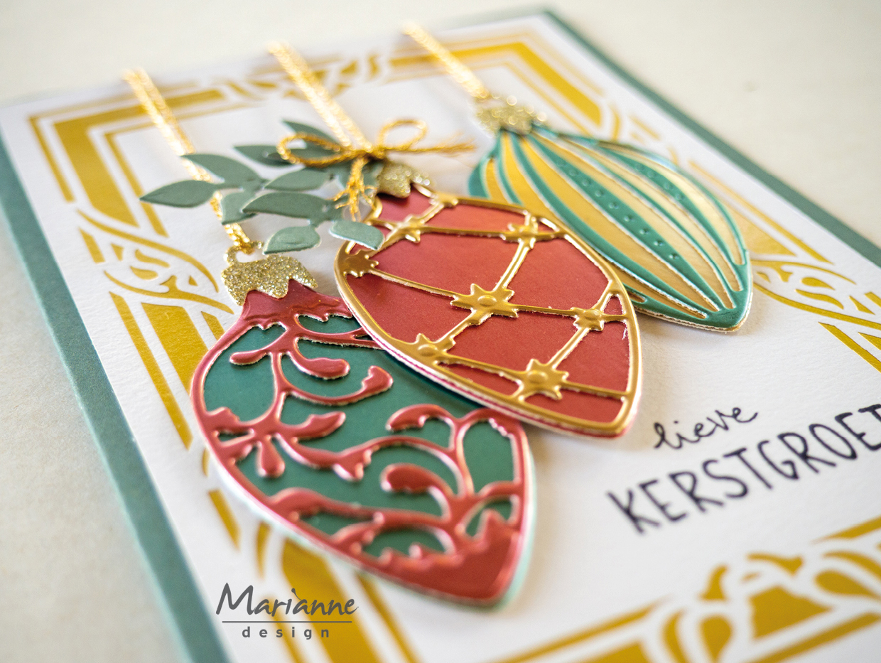 LR0968 Wykrojnik Marianne Design - Christmas baubles (oval)-owalne bombki choinkowe