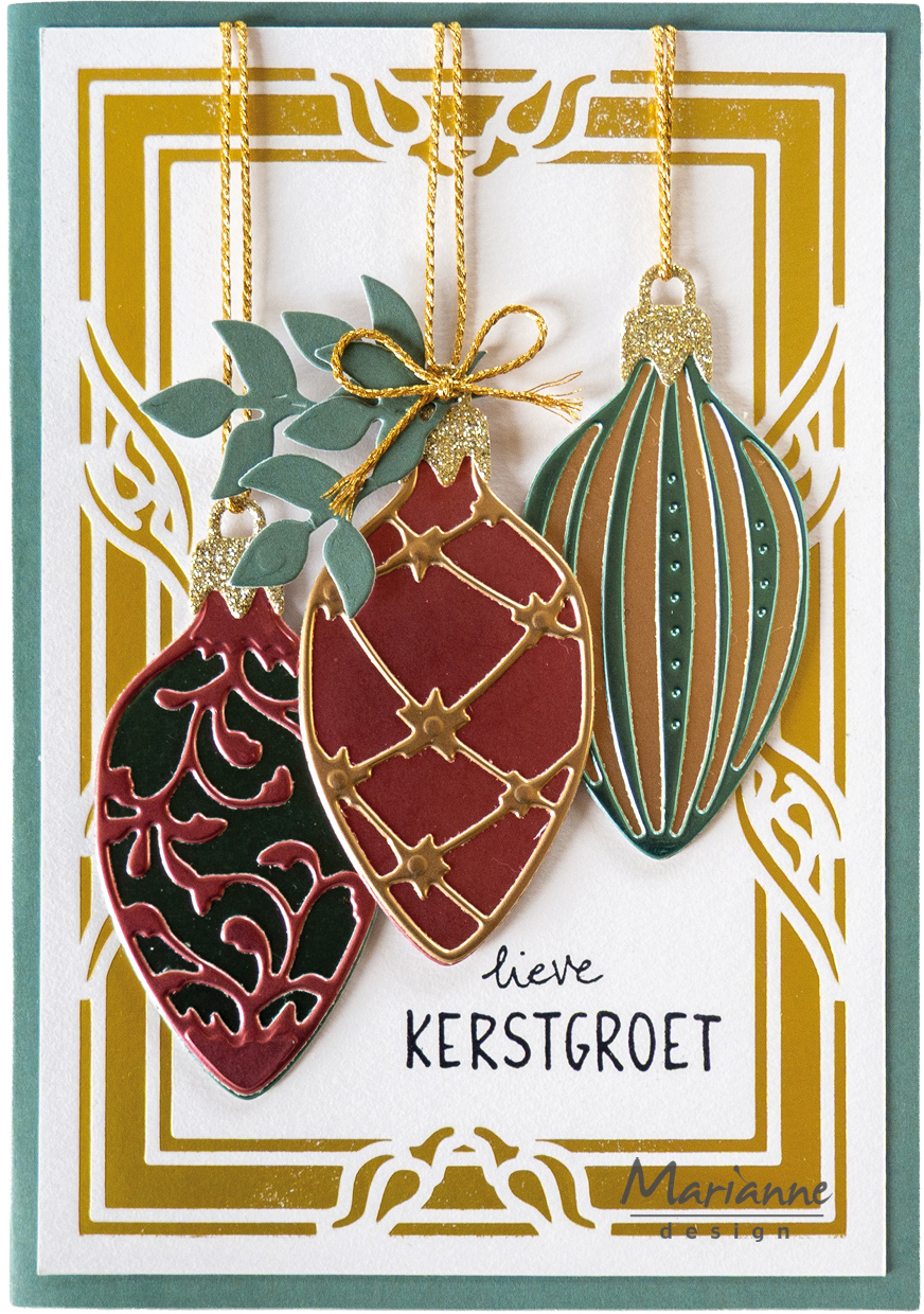 LR0968 Wykrojnik Marianne Design - Christmas baubles (oval)-owalne bombki choinkowe