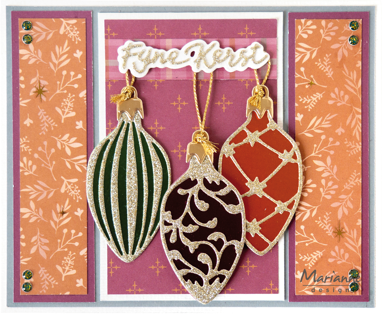 LR0968 Wykrojnik Marianne Design - Christmas baubles (oval)-owalne bombki choinkowe