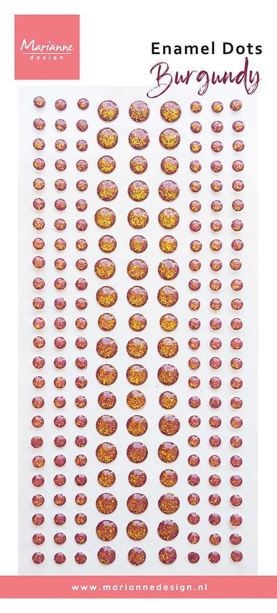 PL4542 Enamel dots - Burgundy - z brokatem