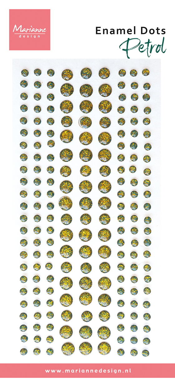 PL4543 Enamel dots - Petrol - z brokatem