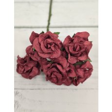 CF-G2-2 Papierowe róże Curly Flowers I am Roses - BURGUNDY-bordo pęczek 5 szt