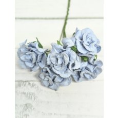 CF-G2-3 Papierowe róże Curly Flowers I am Roses - BABY BLUE-niebieski -pęczek 5 szt