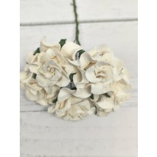 CF-G2-5 Papierowe róże Curly Flowers I am Roses - WHITE-biały -pęczek 5 szt