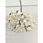 CF-G2-5 Papierowe róże Curly Flowers I am Roses - WHITE-biały -pęczek 5 szt