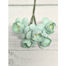 CHB-S3-9 Papierowe kwiaty wiśni Cherry Blossoms I am Roses –MINT GREEN- miętowy-5 szt