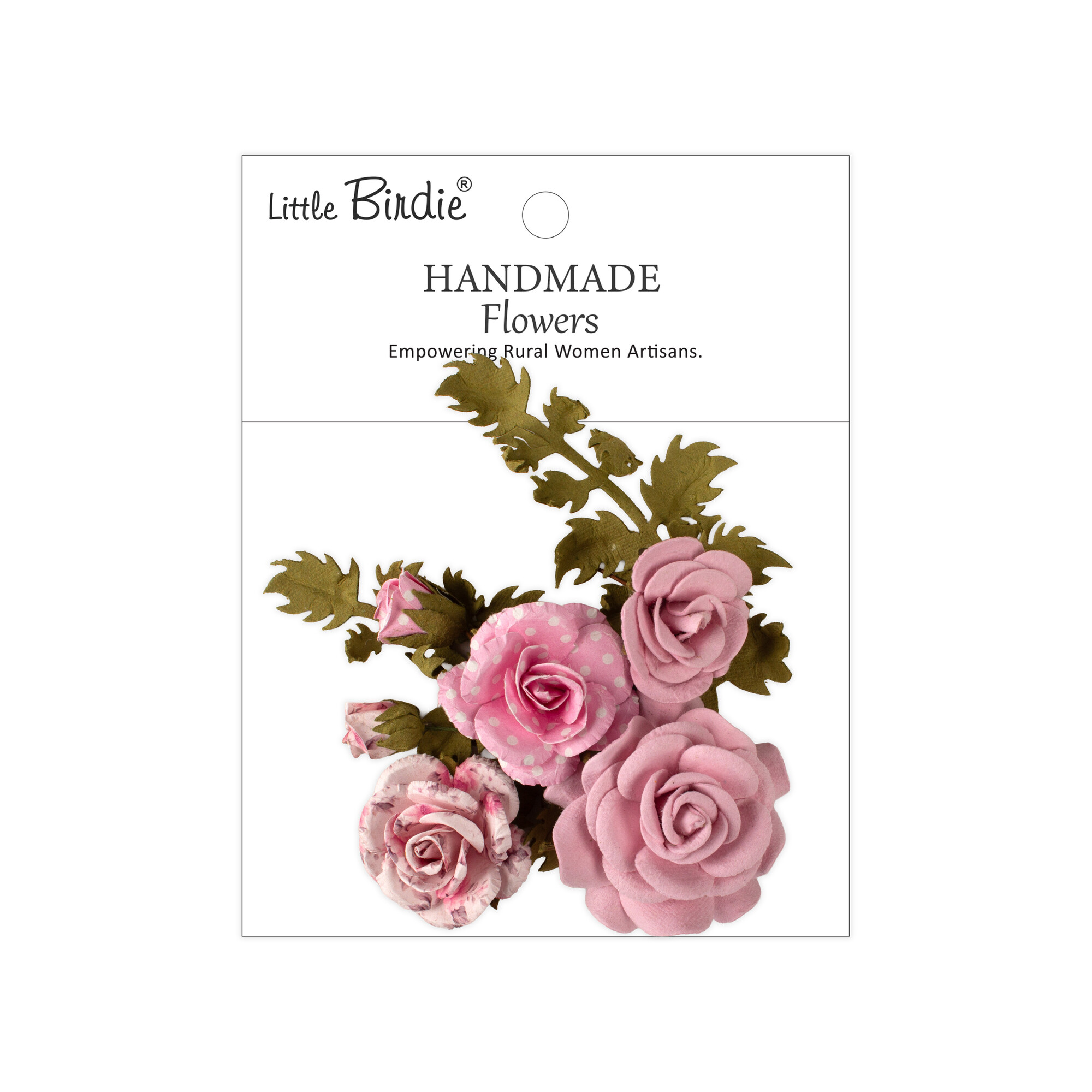 CR110135 Papierowe kwiatki - Little Birdie Handmade Printed Paper Flowers Roisin Pink Symphony 8 szt