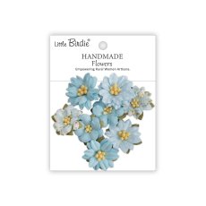 CR110140 Papierowe kwiatki - Little Birdie Handmade Printed Paper Flowers Vinita Blue Symphony 8 szt