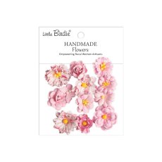 CR110162 Papierowe kwiatki - Little Birdie Handmade Printed Paper Flowers Jasper Pink Symphony -12szt
