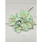 LY1-450 Lilie papierowe I'm Roses - SOLID AQUA BLUE -akwamarynowy- 5 szt