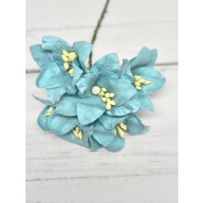 LY1-451 Lilie papierowe I'm Roses - LIGHT TURQUISE BLUE -jasny turkusowy- 5 szt