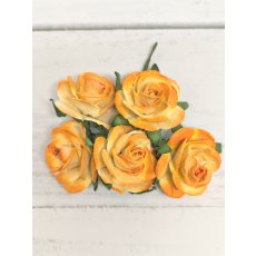 OR-R6-15 Papierowe różyczki Open Roses I am Roses-TEA ORANGE- herbaciano-pomarańczowy-pęczek 5 szt