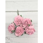 OR-R6-4 Papierowe różyczki Open Roses I am Roses-BABY PINK- jasny róż-pęczek 5 szt