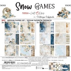 CC-F44-SWG-09 *PRZEDSPRZEDAŻ -SNOW GAMES- zestaw papierów 20,3x20,3cm - MIX -wysyłka po 14.09.2026r.