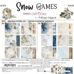 CC-F44-SWG-09 *PRZEDSPRZEDAŻ -SNOW GAMES- zestaw papierów 20,3x20,3cm - MIX -wysyłka po 14.09.2026r.