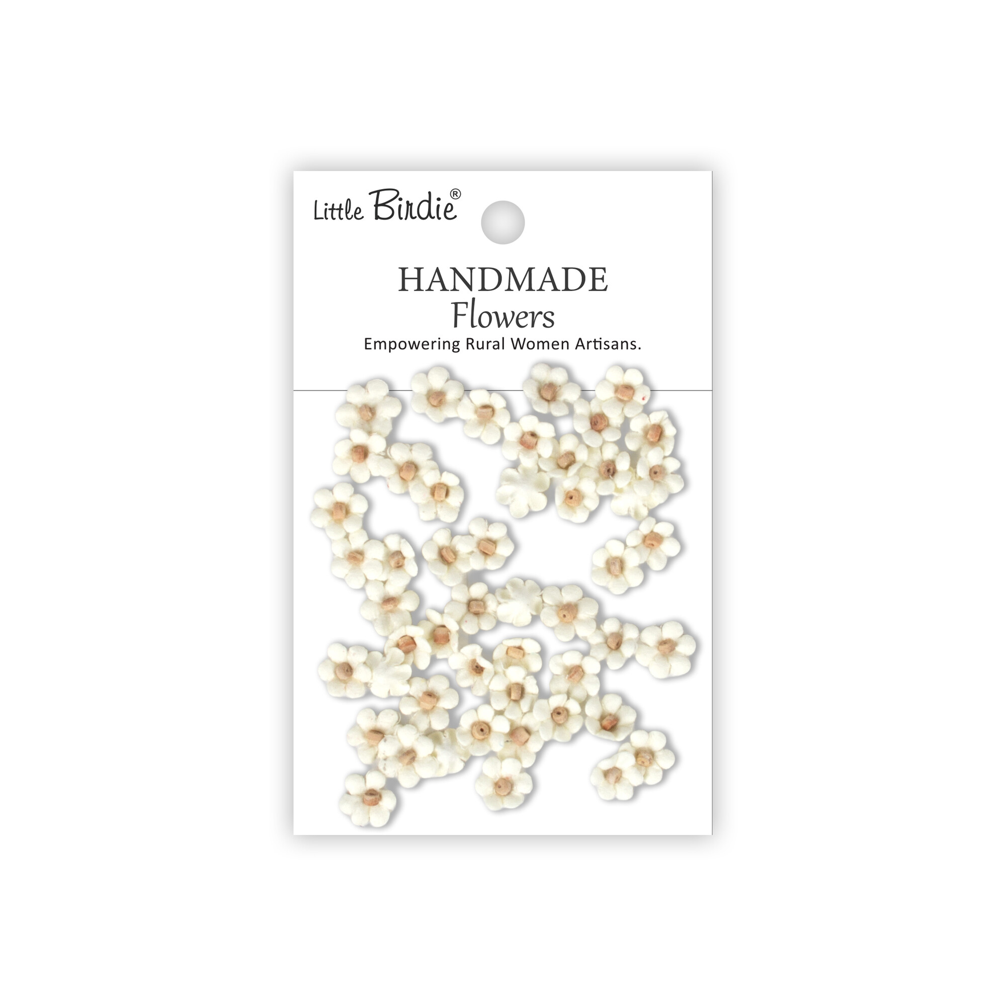 CR103039 Papierowe kwiatki - Little Birdie Handmade Printed Paper Flowers Esme Ivory Pearl 50szt