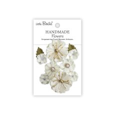CR103256 Papierowe kwiatki - Little Birdie Handmade Printed Paper Flowers Liora  Ivory Pearl   10szt