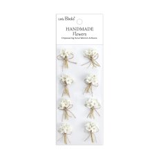 CR103266 Papierowe kwiatki - Little Birdie Handmade Printed Paper Flowers Bouqet  Ivory Pearl  8szt
