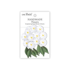 CR109878 Papierowe kwiatki - Little Birdie Handmade Printed Paper Flowers Cyra Frosty White 20szt