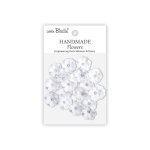 CR109886 Papierowe kwiatki - Little Birdie Handmade Printed Paper Flowers Twinkle Frosty White -20szt