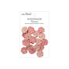 CR109890 Papierowe kwiatki - Little Birdie Handmade Printed Paper Flowers Twinkle Pink Passion -20szt