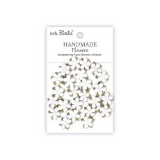 CR109953 Papierowe kwiatki - Little Birdie Handmade Printed Paper Flowers Elira Frosty White 24szt