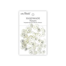 CR109980 Papierowe kwiatki - Little Birdie Handmade Printed Paper Flowers Micro Jewlled Florettes Ivory Pearl 60szt