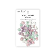 CR109981 Papierowe kwiatki - Little Birdie Handmade Printed Paper Flowers Micro Jewlled Florettes Fairy Garden  60szt