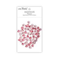 CR109982 Papierowe kwiatki - Little Birdie Handmade Printed Paper Flowers Micro Jewlled Florettes Pink Passion 60szt