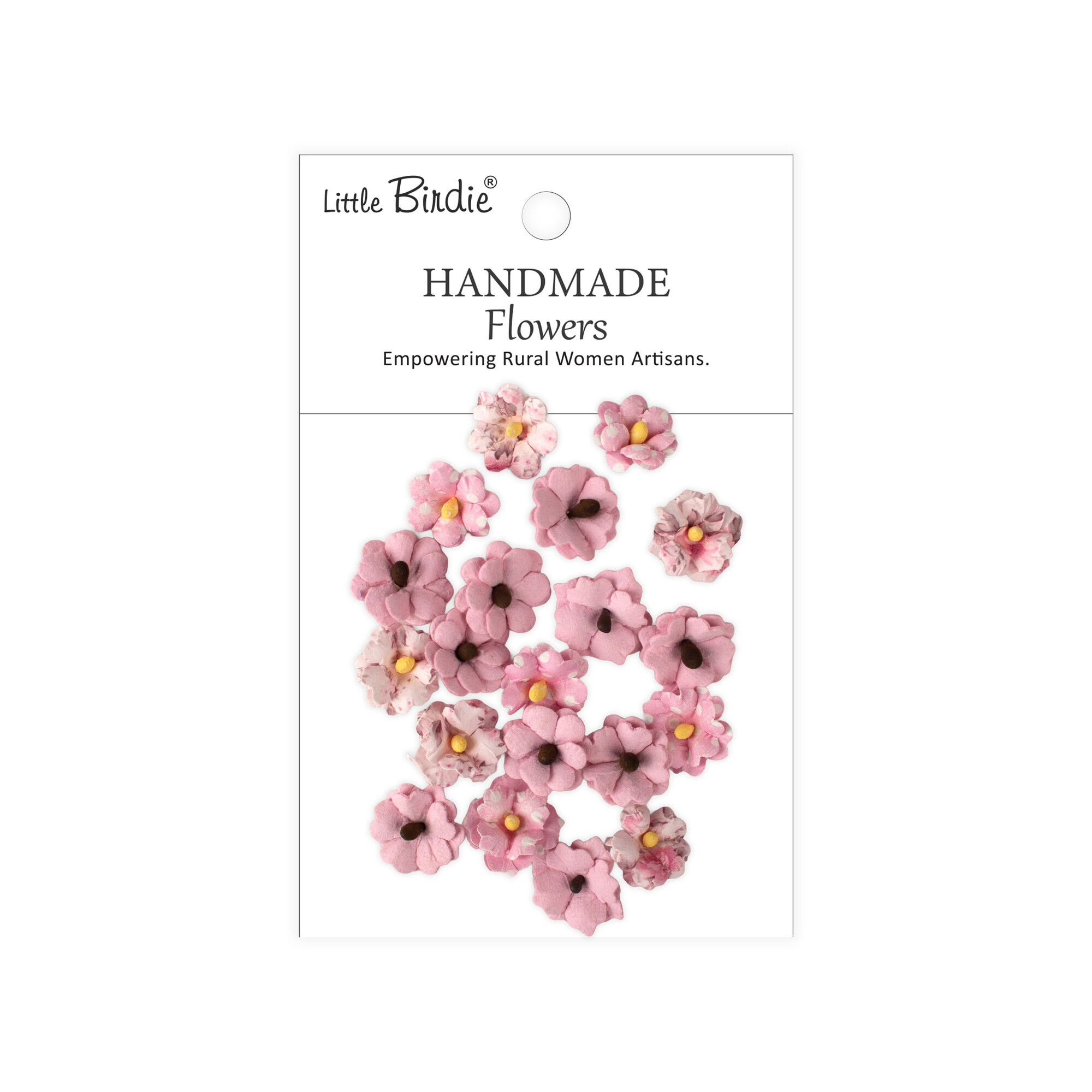 CR110137 Papierowe kwiatki - Little Birdie Handmade Printed Paper Flowers Winston Pink Symphony -20szt