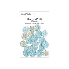 CR110146 Papierowe kwiatki - Little Birdie Handmade Printed Paper Flowers Lucile Blue Symphony  20szt