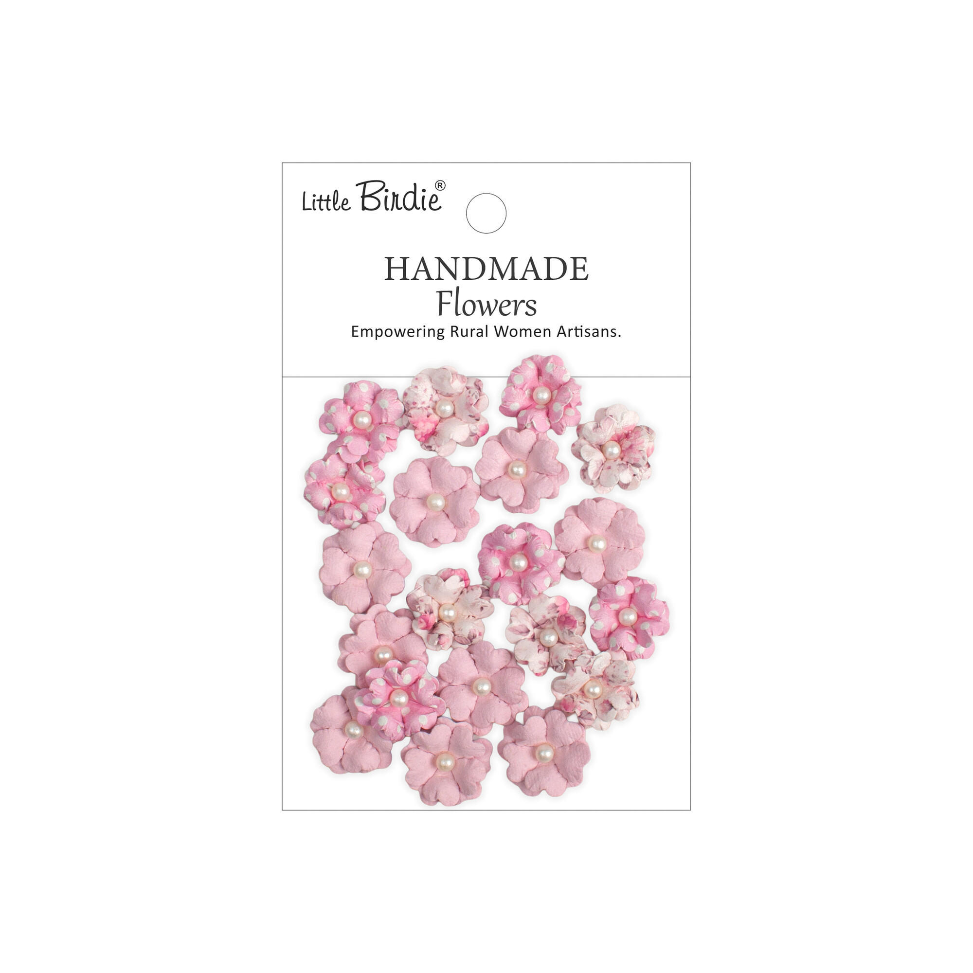 CR110147 Papierowe kwiatki - Little Birdie Handmade Printed Paper Flowers Lucile Pink Symphony 20szt