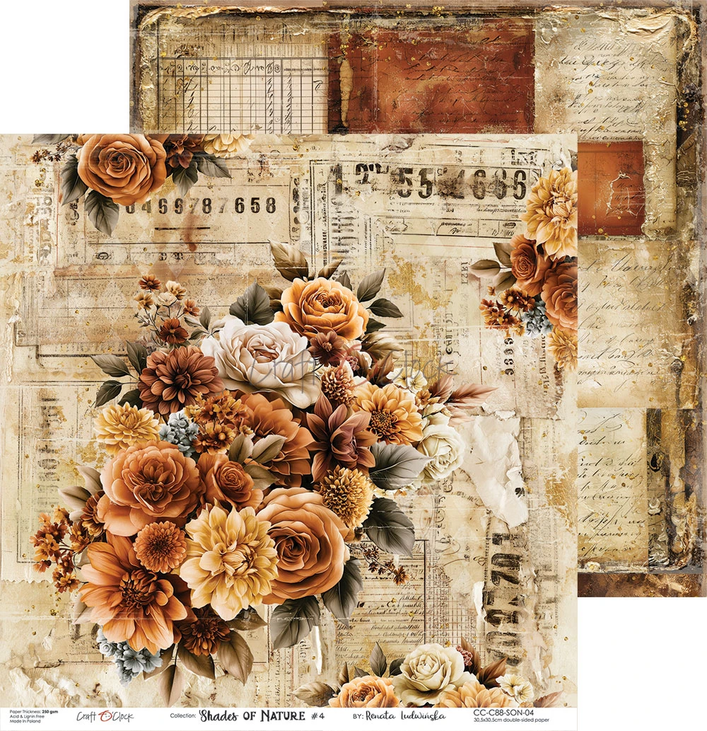 CC-C88-SON-08 *PRZEDSPRZEDAŻ -SHADES OF NATURE- zestaw papierów 20,3x20,3cm - BASIC -wysyłka po 14.09.2026r.