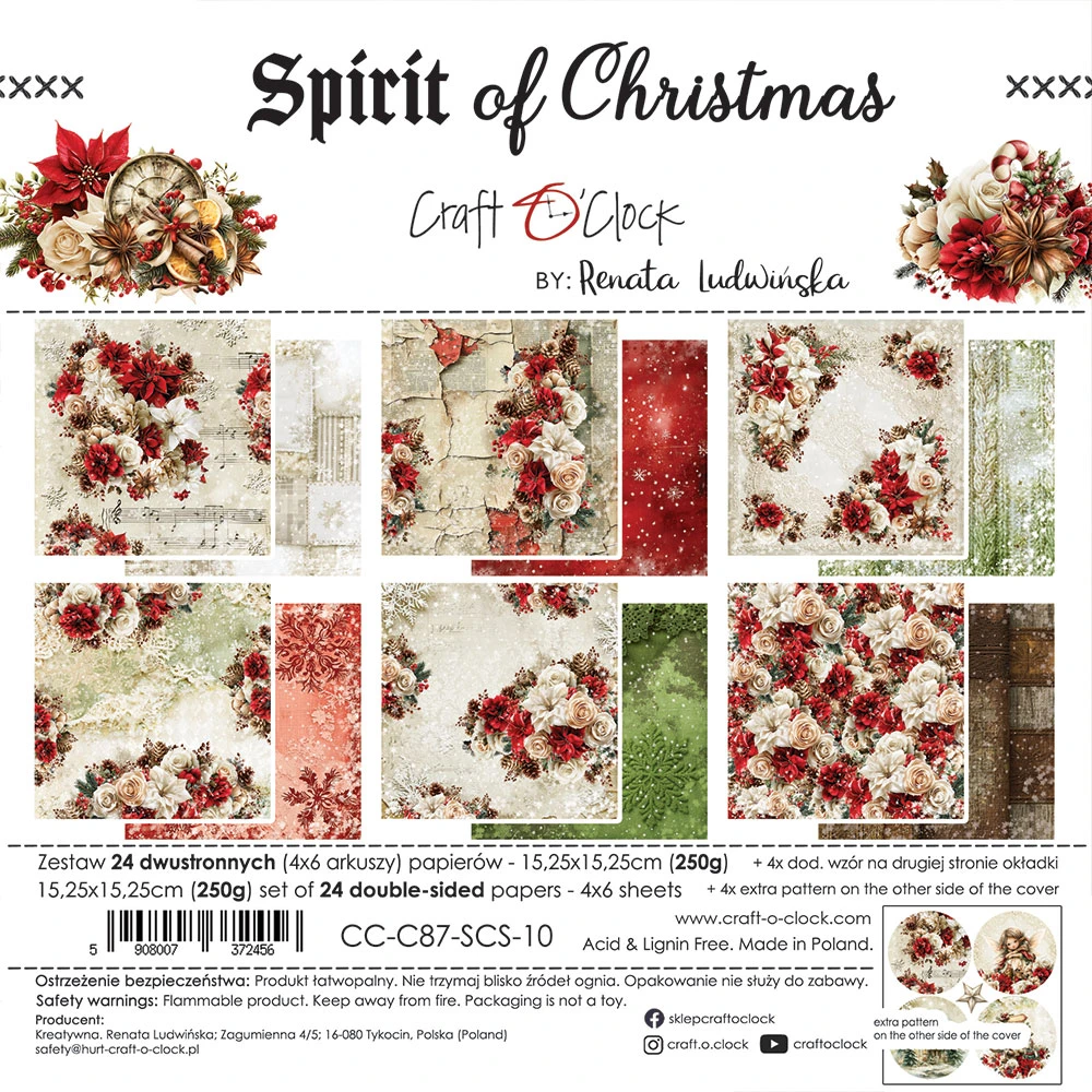 CC-C87-SCS-10 *PRZEDSPRZEDAŻ -SPIRIT OF CHRISTMAS - zestaw papierów 15,25x15,25cm -wysyłka po 14.09.2026r.