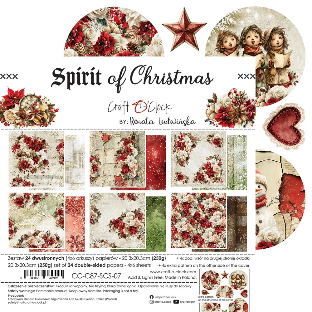 CC-C87-SCS-09 *PRZEDSPRZEDAŻ -SPIRIT OF CHRISTMAS- zestaw papierów 20,3x20,3cm - MIX -wysyłka po 14.09.2026r.
